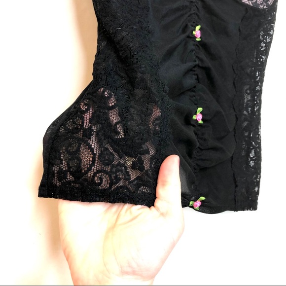 Vintage Betsey Johnson Rose Mesh Lace Corset Bra M - Picture 6 of 14